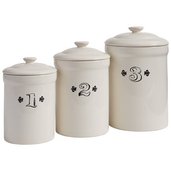 Ironstone Canisters Set Of 3