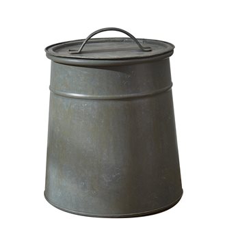 Gray Metal Cookie Jar