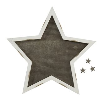 Star Memo Board Distressed White