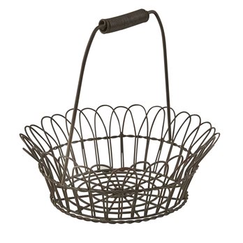 Scalloped Wire Edge Basket With Handle