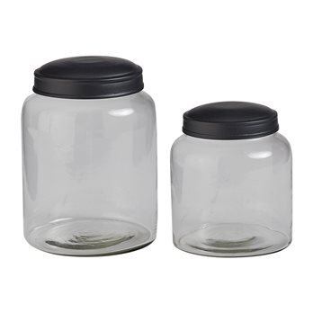 Set/2 Storage Jars Black