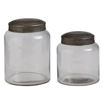 Set/2 Storage Jars Tin