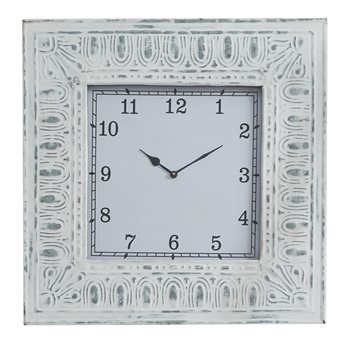 Tile Clock Distressed Cream