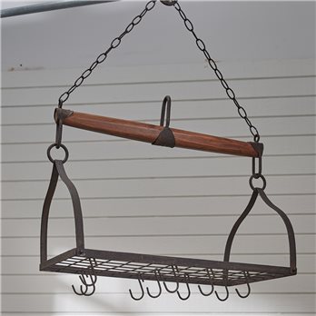 Wood/Iron Yoke Hanging Pot Rack