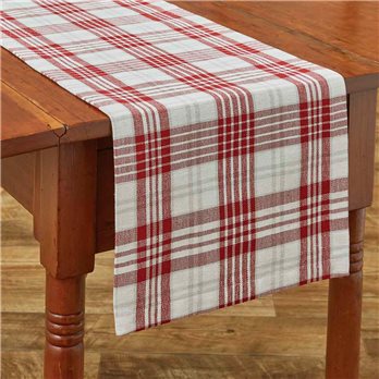 Peppermint Plaid Table Runner 13X36