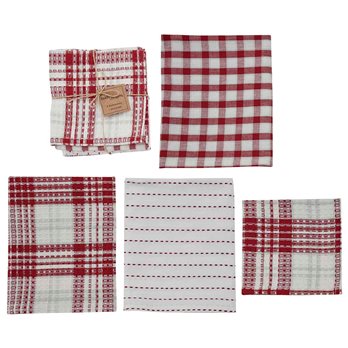 Peppermint Plaid 3 Dishtowel/1 Dishcloth Set