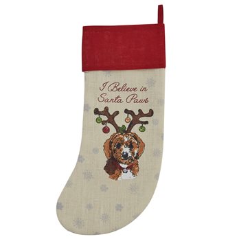 Holiday Kisses Poodle Stocking