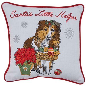 Holiday Kisses Collie 10" Pillow