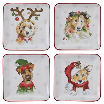 Holiday Paws Salad Plate - (Sold in fours only)