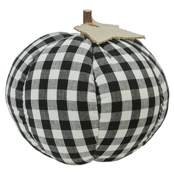 Tall Black And Cream Check Pumpkin