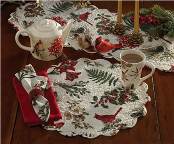 Nature Sings Quilted Placemat 17" Rnd