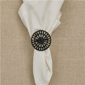 Black Medallion Napkin Ring