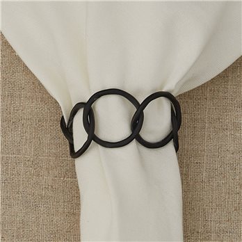 Circles Links Napkin Ring Black