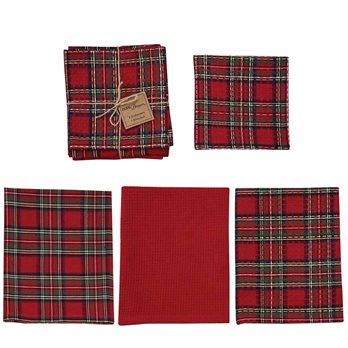 Regal Tartan 3 Dishtowel/1 Dishcloth Set