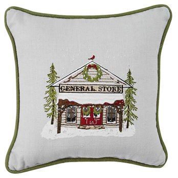 General Store Embroidered 10" Pillow