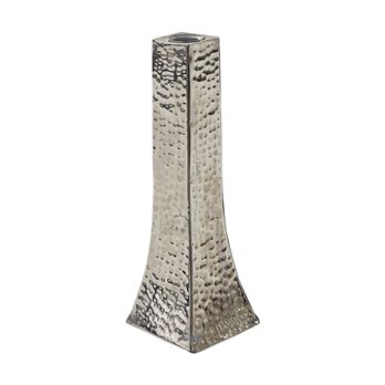 Hammered Silver Taper Holder - 9"