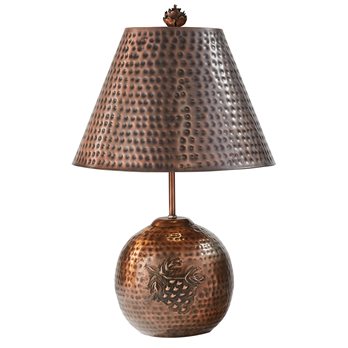 Valley Pine Hammered Copper Lamp With Shade