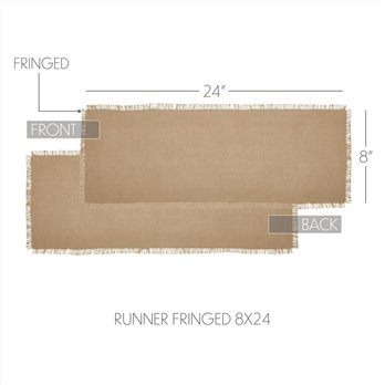 Burlap Natural Runner Fringed 8x24