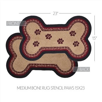 Connell Medium Bone Rug Stencil Paws 15x23