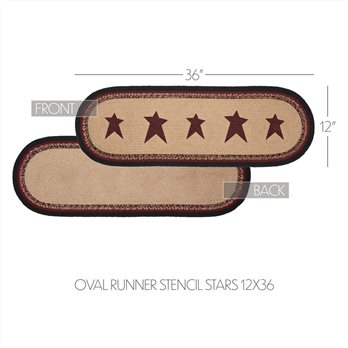 Connell Oval Runner Stencil Stars 12x36