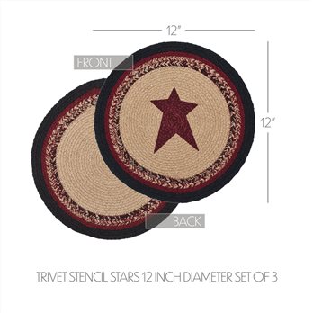 Connell Trivet Stencil Stars 12 inch Diameter Set of 3