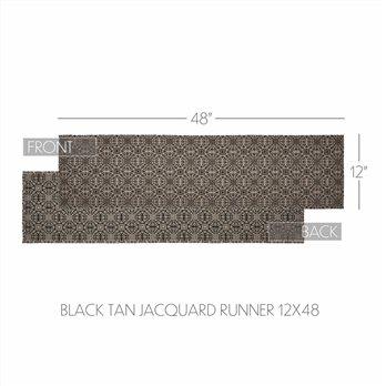 Custom House Black Tan Jacquard Runner 12x48