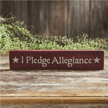 I Pledge Allegiance Red Wooden Sign 2.75x13