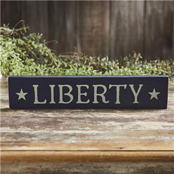 Navy Liberty Wooden Sign 3x14