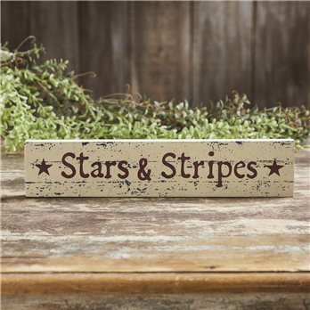 Stars &amp; Stripes Wooden Sign 2.75x13