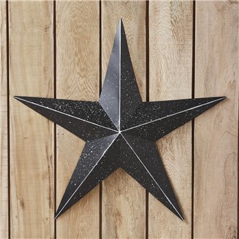 Metal Star Speckled Distressed Black 24x24