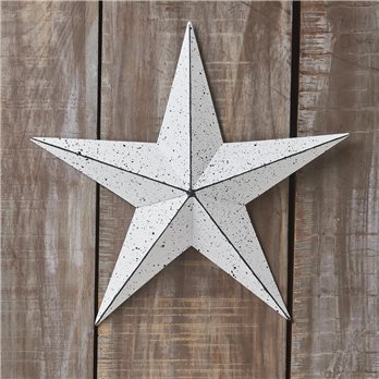 Metal Star Speckled Distressed White 12x12