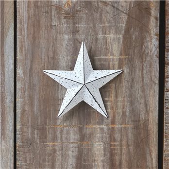 Metal Star Speckled Distressed White 4x4