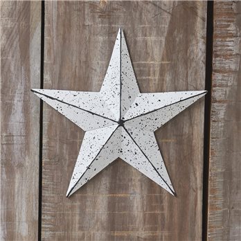 Metal Star Speckled Distressed White 8x8