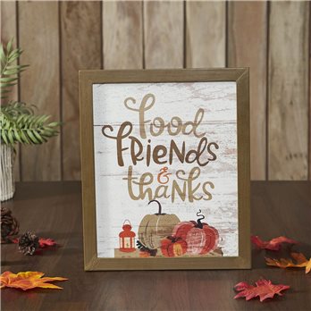 Food Friends &amp; Thanks Wall Sign 12x10