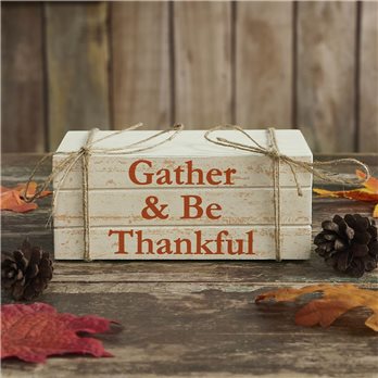 Gather &amp; Be Thankful Faux Book Stack 2.5x6x4