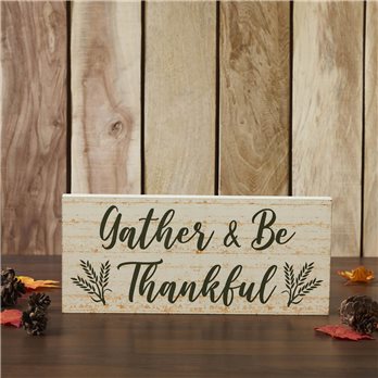 Gather &amp; Be Thankful Wheat Stalks MDF Sign 7x16