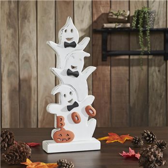 Ghost Stack BOO Wooden Figurine 16x6.5x2