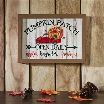 Shiplap Pumpkin Patch Red Truck Wall Sign 10x14