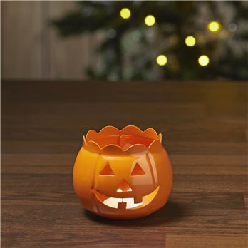 Tealight Holder Jack-O-Lantern Orange 3x3.5x3.5