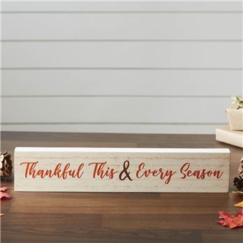 Thankful This &amp; Every Season Cream Base MDF Sign 3x15