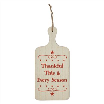 Thankful This &amp; Every Season MDF Cutting Board Sign 18x8.5