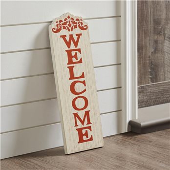 Welcome MDF Wall Sign Harvest Color 18x6