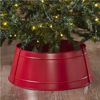 Christmas Tree Collar Metal Barn Red 8x20x20