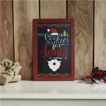 Cookies For Santa Framed Wall Hanging Sign 12x8