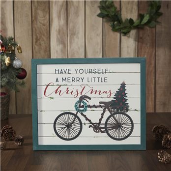 Have Yourself A Merry Little Christmas Bicycle Wall Hanging Sign 13x16