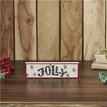 Jolly Snowflake Block Sign 3x10