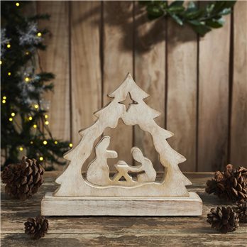 Manger Nativity Scene Wooden Figurine 9x8x2