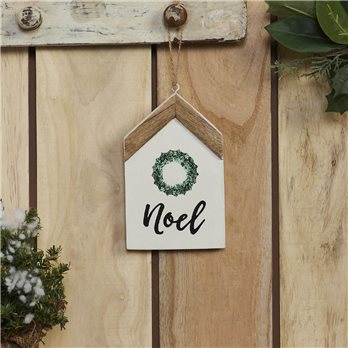 Noel Wreath Hanging Ornament 7x4x0.5