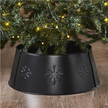 Snowflake Christmas Tree Collar Metal Charcoal 8x20x20