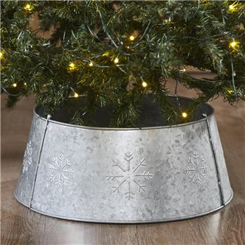 Snowflake Christmas Tree Collar Metal Galvanized 8x20x20